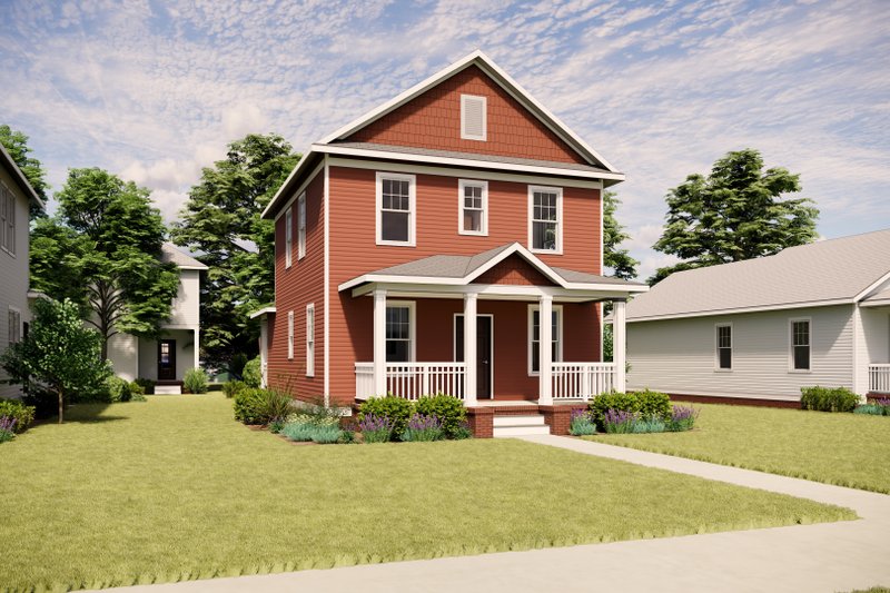 House Blueprint - Exterior - Front Elevation 2 for Prairie House Plan #936-33 - 4 bed, 2 bath