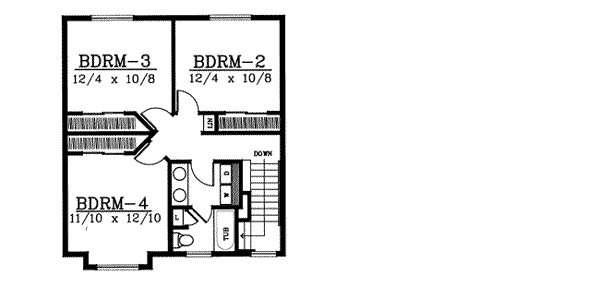 House Design - Traditional Floor Plan - Upper Floor Plan #99-204