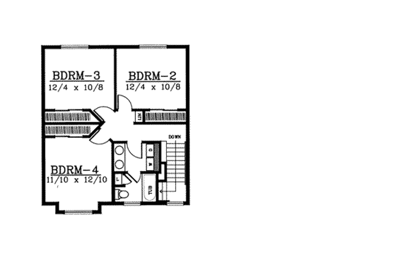 Home Plan - Floor Plan - Upper Floor for Traditional House Plan #99-204 - 4 bed, 2.5 bath