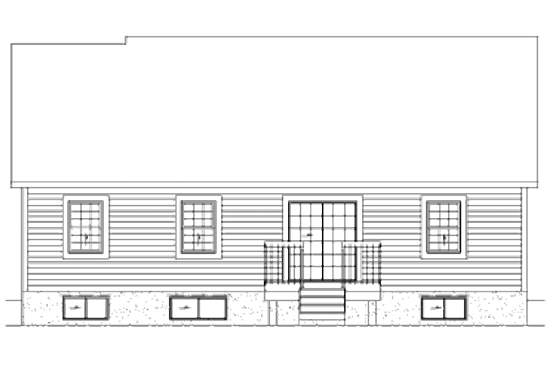 Architectural House Design - Exterior - Rear Elevation for Ranch House Plan #25-132 - 3 bed, 2 bath