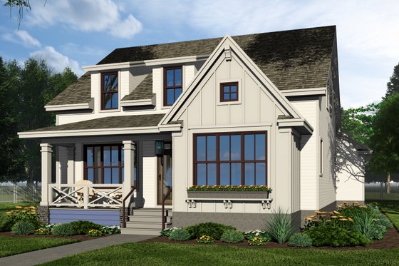 Exterior - Front Elevation 4 for Farmhouse House Plan #51-1261 - 3 bed, 3.5 bath