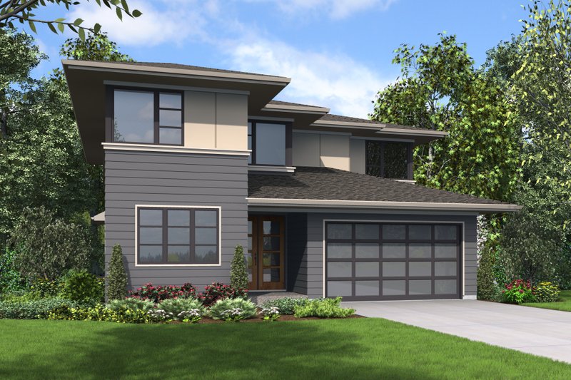 Dream House Plan - Contemporary Exterior - Front Elevation Plan #48-705