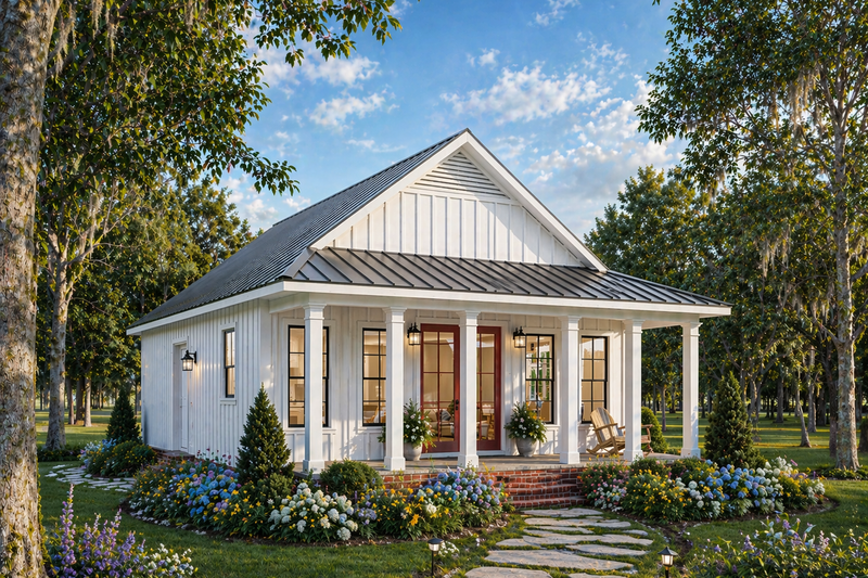 Exterior - Front Elevation 2 for Traditional House Plan #44-245 - 2 bed, 2 bath