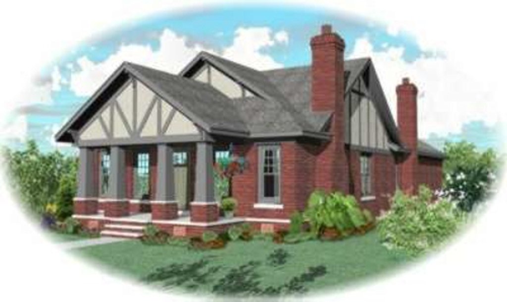 Tudor Style House Plan - 3 Beds 2 Baths 2169 Sq/Ft Plan #81-432