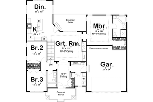 Floor Plan - Main Floor for Craftsman House Plan #455-219 - 3 bed, 2 bath