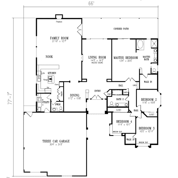 Home Plan - Adobe / Southwestern Floor Plan - Main Floor Plan #1-653