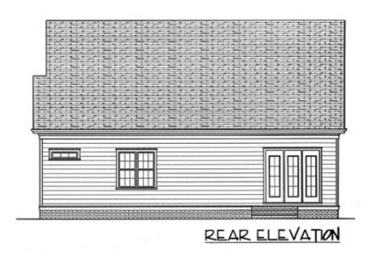 Exterior - Rear Elevation for Bungalow House Plan #413-804 - 3 bed, 2.5 bath