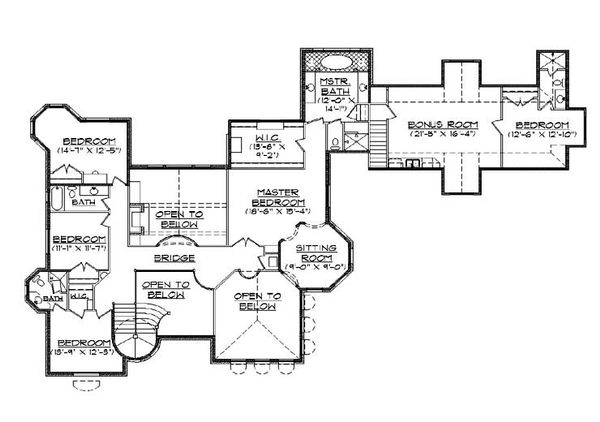 Architectural House Design - European Floor Plan - Upper Floor Plan #5-447