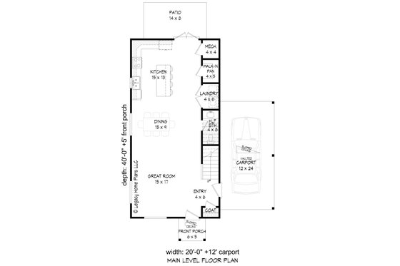 Floor Plan - Main Floor for Contemporary House Plan #932-724 - 3 bed, 2.5 bath