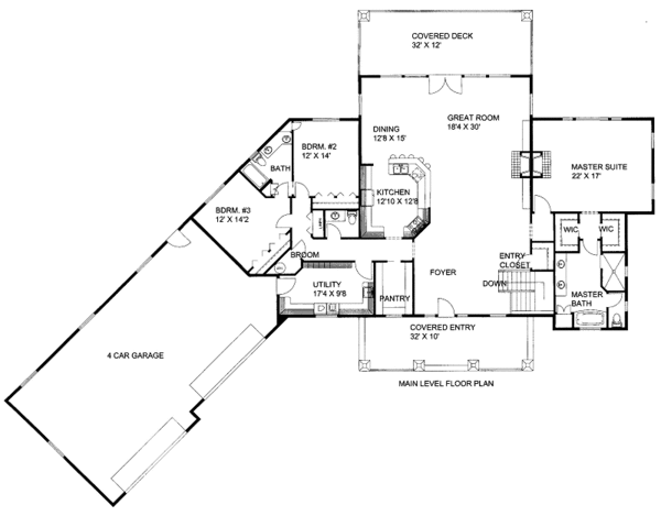 Craftsman Floor Plan - Main Floor Plan #117-769