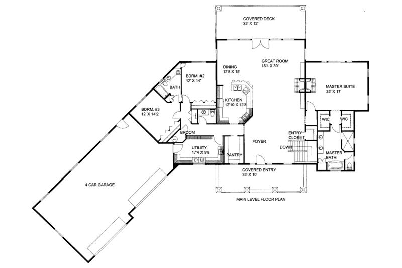 Dream House Plan - Floor Plan - Main Floor for Craftsman House Plan #117-769 - 6 bed, 4.5 bath