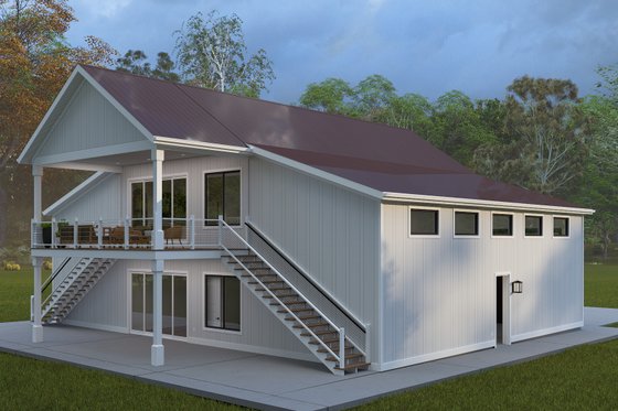 Exterior - Rear Elevation 1 for Barndominium House Plan #1060-395 - 2 bed, 1.5 bath