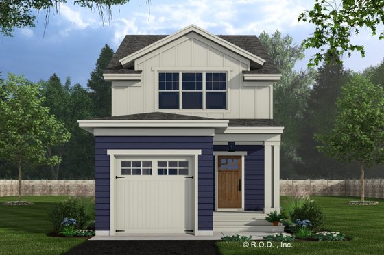 Exterior - Front Elevation 3 for Craftsman House Plan #51-1310 - 2 bed, 2.5 bath