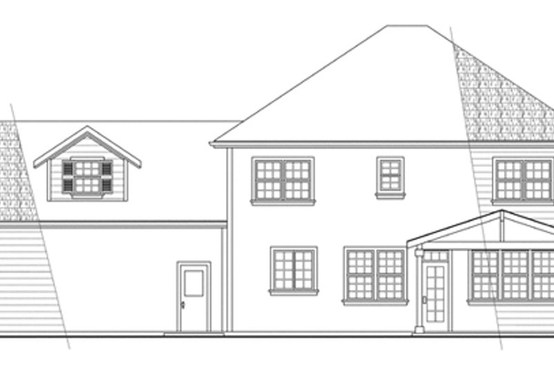 Home Plan - Exterior - Rear Elevation for Colonial House Plan #124-443 - 4 bed, 2.5 bath