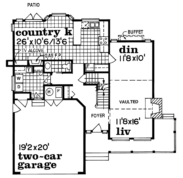 Traditional Floor Plan - Main Floor Plan #47-255