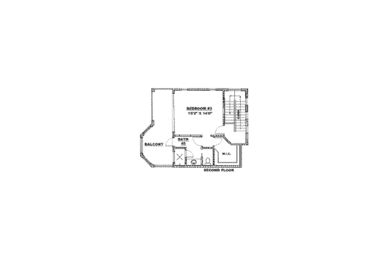 House Blueprint - Floor Plan - Upper Floor for Mediterranean House Plan #27-212 - 3 bed, 3.5 bath