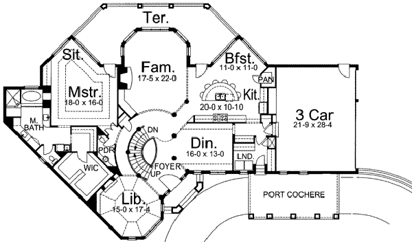 Architectural House Design - European Floor Plan - Main Floor Plan #119-123