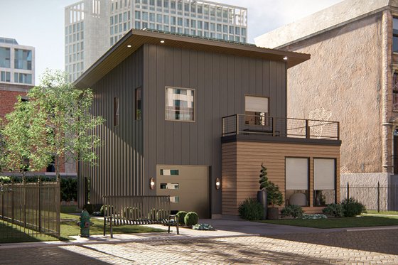 Narrow Contemporary Plan