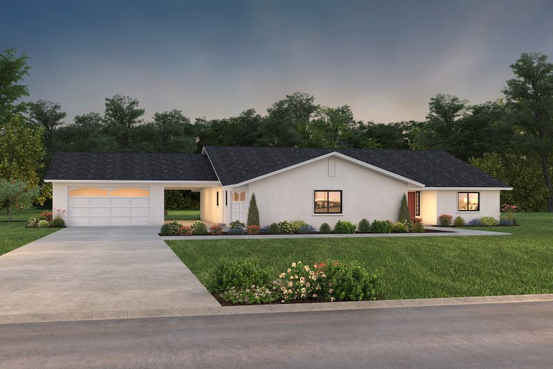 Dream House Plan - Exterior - Front Elevation 3 for Ranch House Plan #1-716 - 4 bed, 3.5 bath