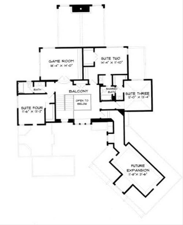Home Plan - European Floor Plan - Upper Floor Plan #413-116