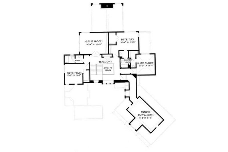 House Plan Design - Floor Plan - Upper Floor for European House Plan #413-116 - 4 bed, 3 bath