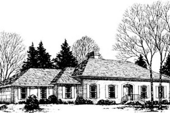 Exterior - Front Elevation for Traditional House Plan #10-154 - 4 bed, 2.5 bath
