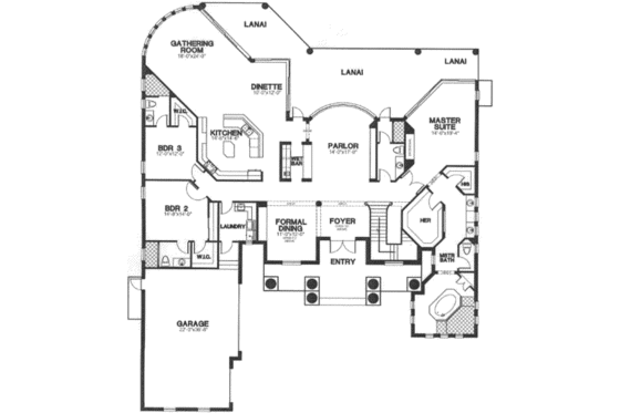 Floor Plan - Main Floor for Colonial House Plan #115-174 - 5 bed, 6 bath