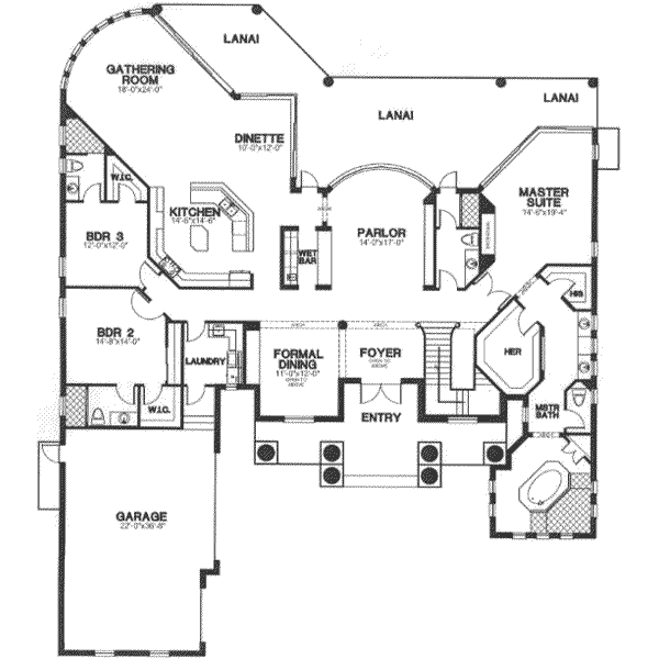 Colonial Floor Plan - Main Floor Plan #115-174