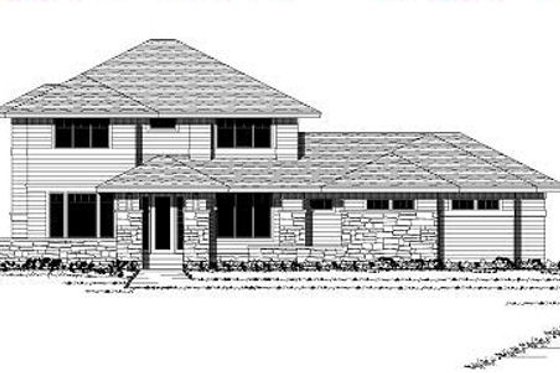 Exterior - Other Elevation for Prairie House Plan #51-283 - 3 bed, 2.5 bath