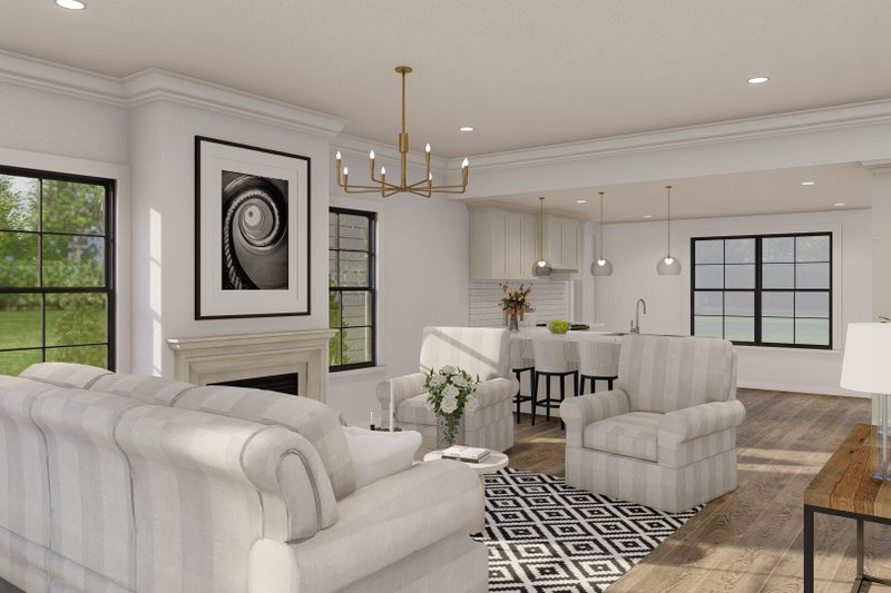 House Design - Interior - Family Room 1 for Farmhouse House Plan #17-3448 - 3 bed, 2 bath