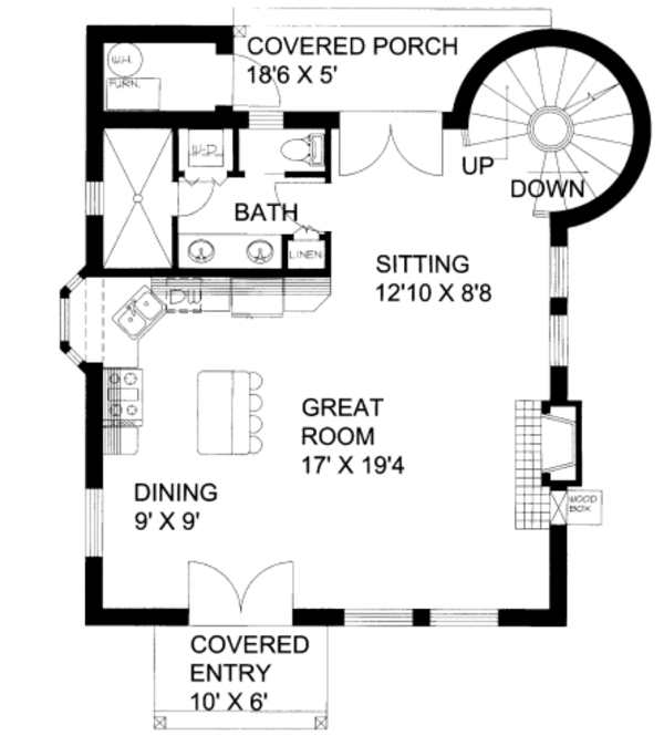 Bungalow Floor Plan - Main Floor Plan #117-640