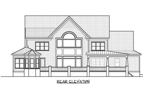 Exterior - Rear Elevation for Craftsman House Plan #413-859 - 4 bed, 4.5 bath