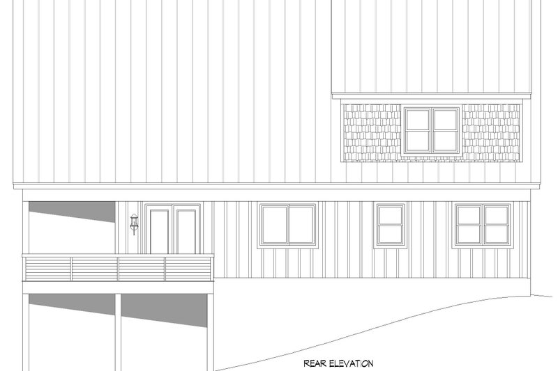 Architectural House Design - Exterior - Rear Elevation for Country House Plan #932-1376 - 3 bed, 3.5 bath