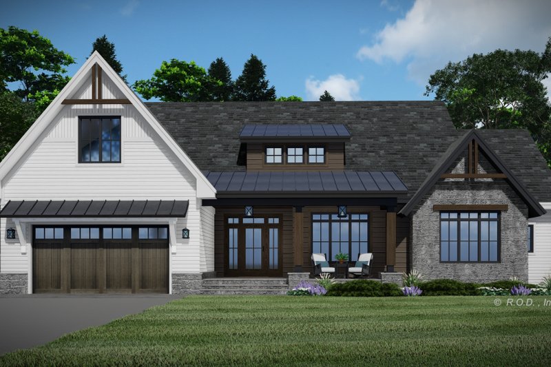 House Blueprint - Farmhouse Exterior - Front Elevation Plan #51-1218