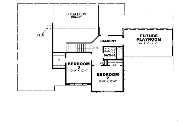 House Blueprint - European Floor Plan - Upper Floor Plan #34-109