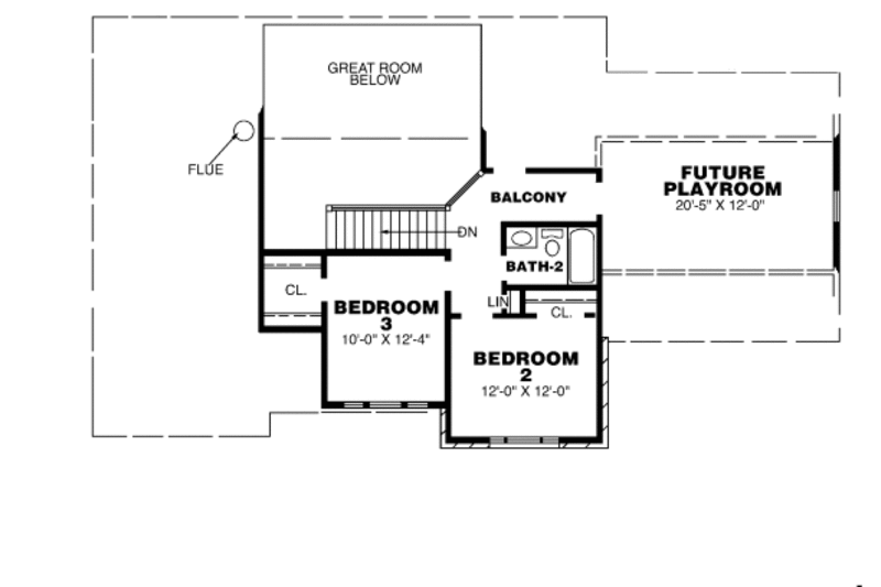 Architectural House Design - Floor Plan - Upper Floor for European House Plan #34-109 - 3 bed, 2.5 bath