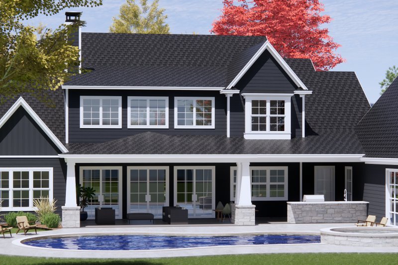 House Design - Exterior - Rear Elevation for Craftsman House Plan #1096-16 - 4 bed, 4.5 bath
