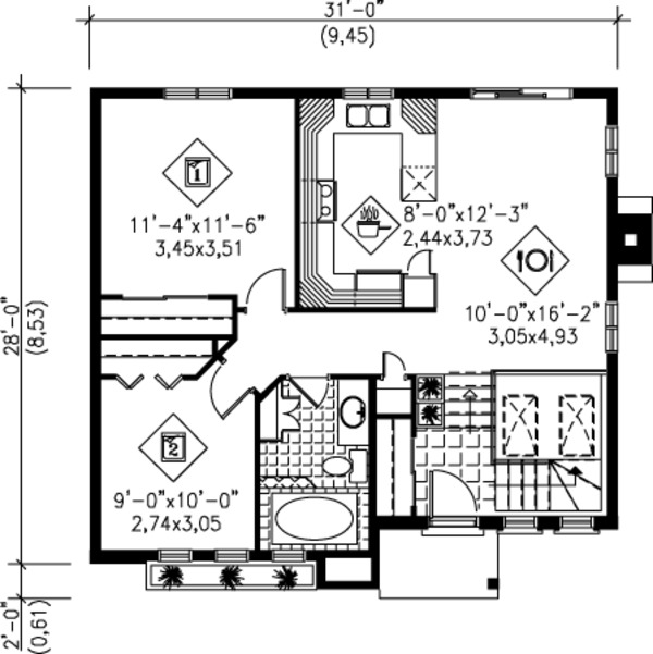 Modern Floor Plan - Main Floor Plan #25-4230