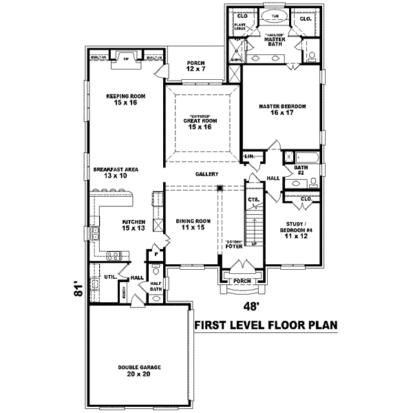 European Floor Plan - Main Floor Plan #81-1573