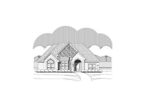 Exterior - Front Elevation for Traditional House Plan #411-234 - 4 bed, 3 bath