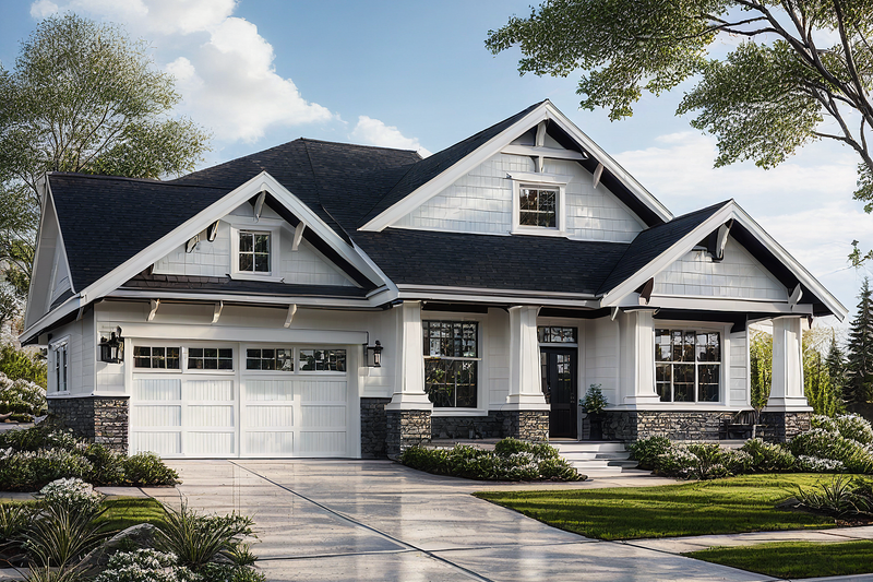 Dream House Plan - Craftsman Exterior - Front Elevation Plan #515-10
