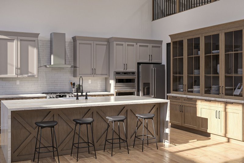 Architectural House Design - Interior - Kitchen for Barndominium House Plan #455-580 - 5 bed, 4.5 bath