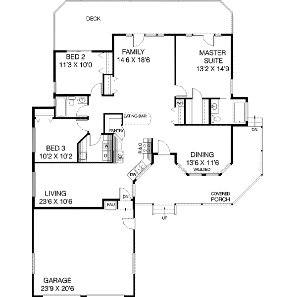 House Plan Design - Ranch Floor Plan - Main Floor Plan #60-418