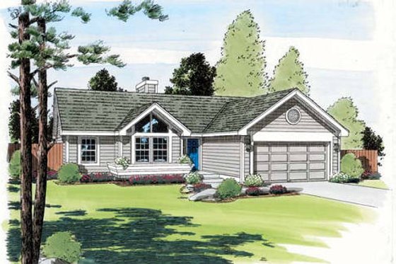 Exterior - Front Elevation for Traditional House Plan #312-373 - 3 bed, 2 bath