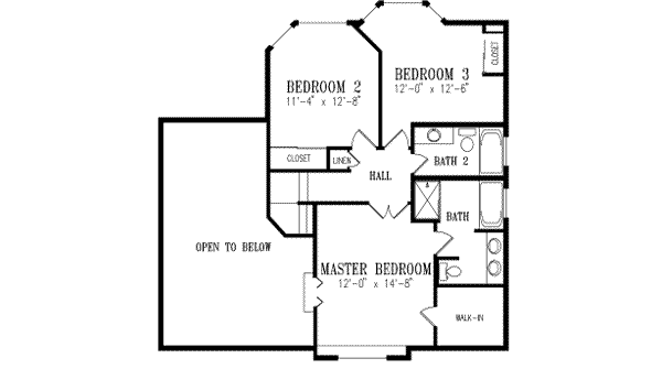 Adobe / Southwestern Floor Plan - Upper Floor Plan #1-411