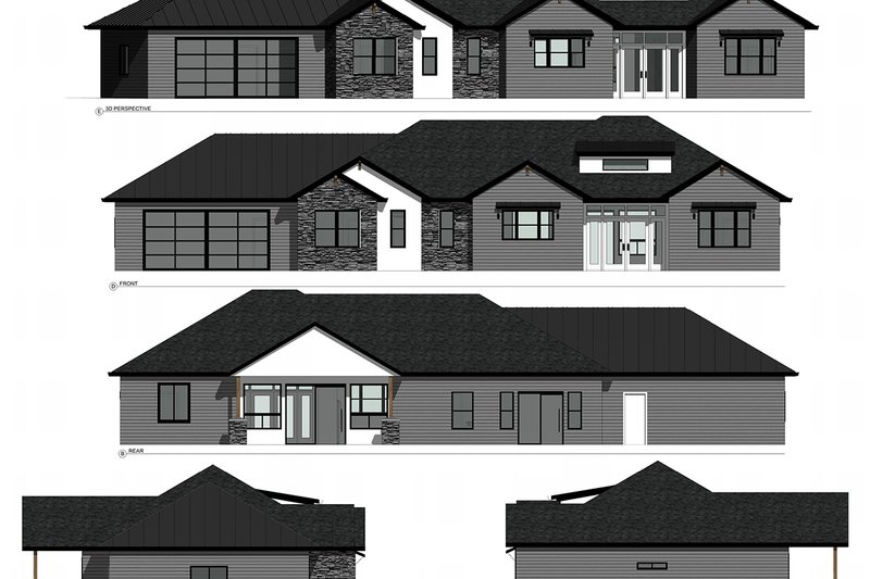 Architectural House Design - Exterior - Other Elevation 2 for Ranch House Plan #1077-4 - 3 bed, 2 bath