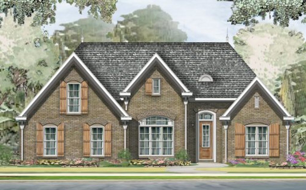 Exterior - Front Elevation 2 for European House Plan #424-259 - 3 bed, 2 bath