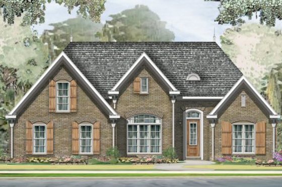 Exterior - Front Elevation for European House Plan #424-259 - 3 bed, 2 bath