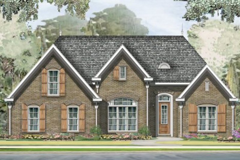 Exterior - Front Elevation 2 for European House Plan #424-259 - 3 bed, 2 bath