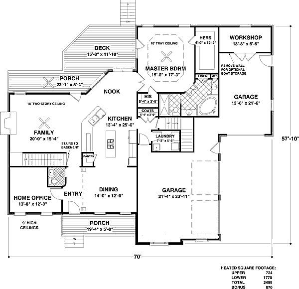 Architectural House Design - Traditional Floor Plan - Main Floor Plan #56-585